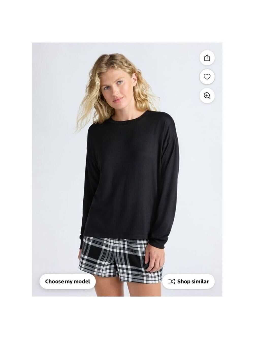 Joyspun Women's Cozy Lounge Collection Hacci Knit Sleep Top Size XL